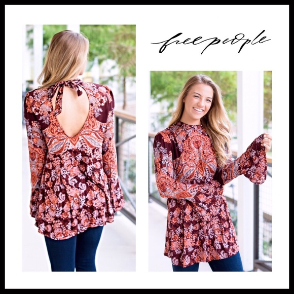 FREE PEOPLE BOHO LONG SLEEVES TUNIC DRESS NWT A2C - Picture 8 of 8
